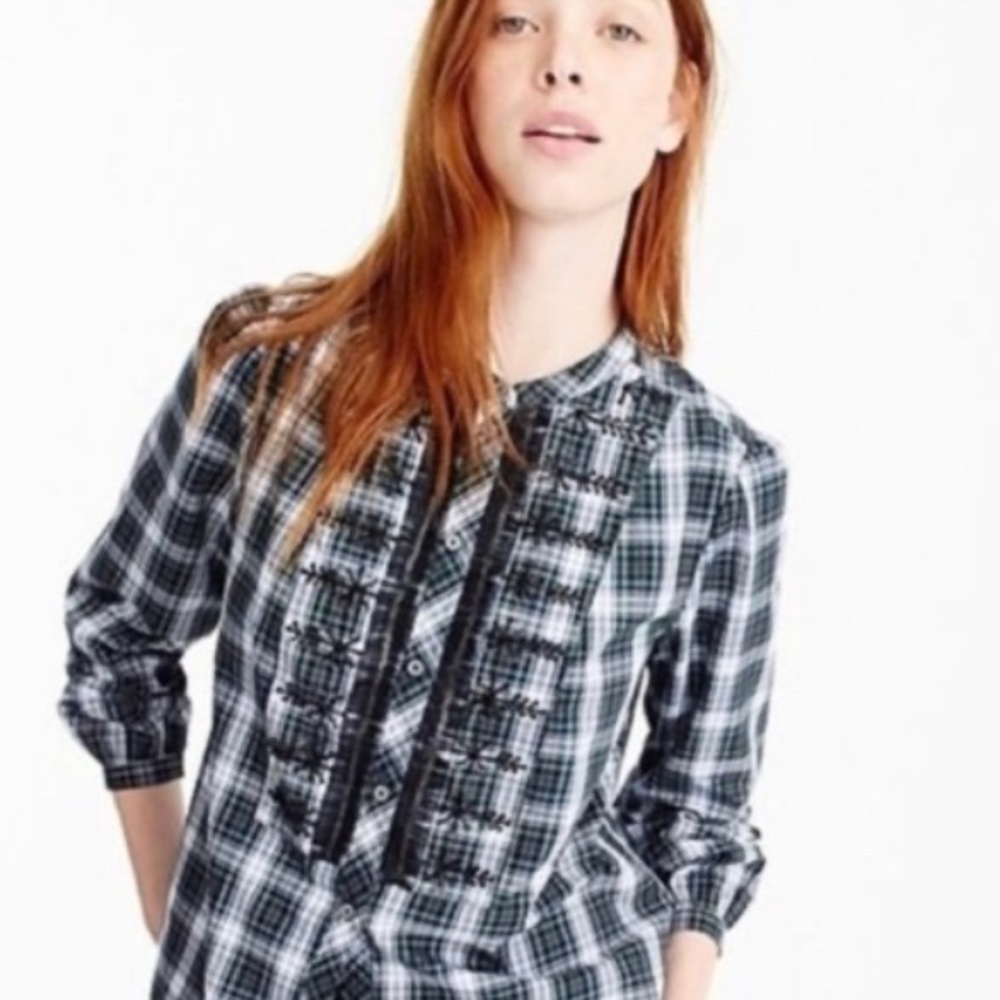 EUC J. Crew Tartan Holiday Shirt